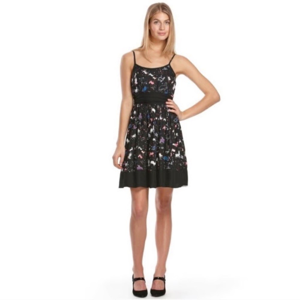 Erin Fetherston Target Black Novelty Rabbit Print Dress